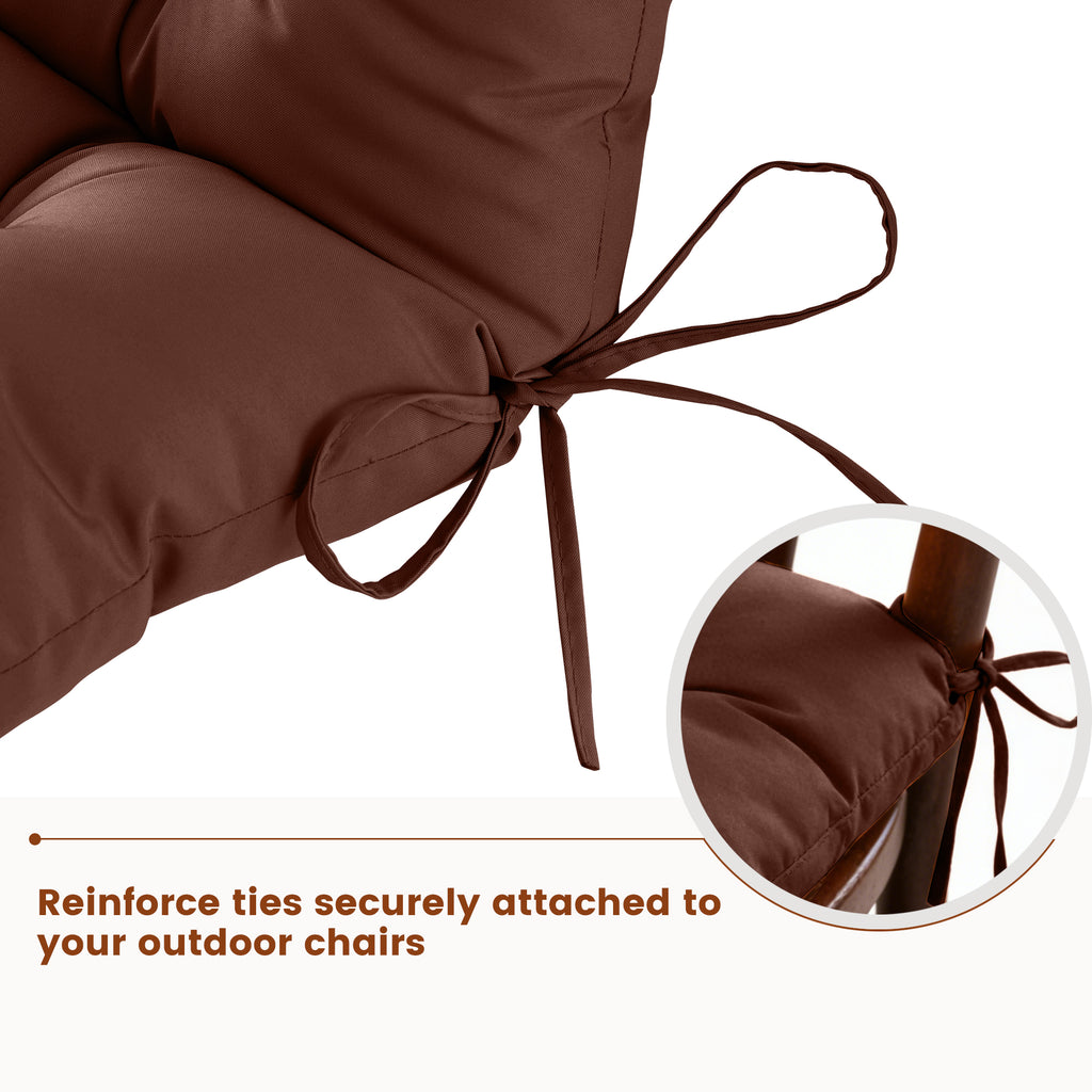 Patio Rocking Chair Cushion with Ties,48"x21"x4" Water Resistant Polyester High Back Replacement Pad, Thick Filled Outdoor Patio Cushions for Porch Deck Balcony Garden Seating