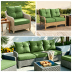 Outdoor Seat Cushion Set  24"W x 24"D x 4"T Waterproof & Fade Resistant Patio Furniture Cushions with Removable Zipper Cover, High-Resilience Foam for Chair Sofa Couch