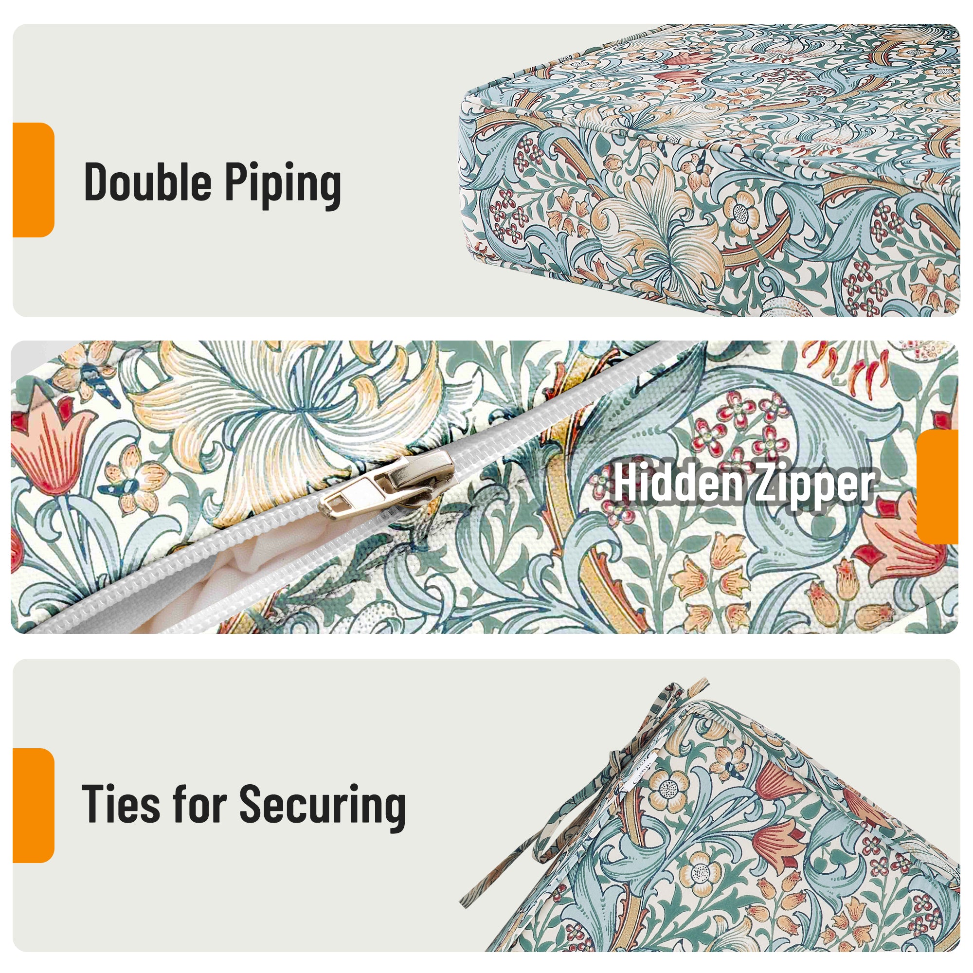 Deep Seat Pillow and High Back Chair Cushions Outdoor Water Repellent Replacement Patio Seating Cushions,Seat 24"x24"x6",Back 22"x24"x6"