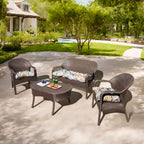 3 Pieces Outdoor Chair Cushions Set–Waterproof Tufted Cushions with Ties for Patio coversation, Loveseat & Bench, 44"x19"x5" UV-Resistant & Fade-Proof with Premium Polyester Filled