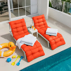 Outdoor Chaise Lounge Chair Cushion 72 x 22 x 4 Inches 100% Waterproof Polyester Patio Pool Lounge Chair Cushion for Outdoor Furniture with Ties