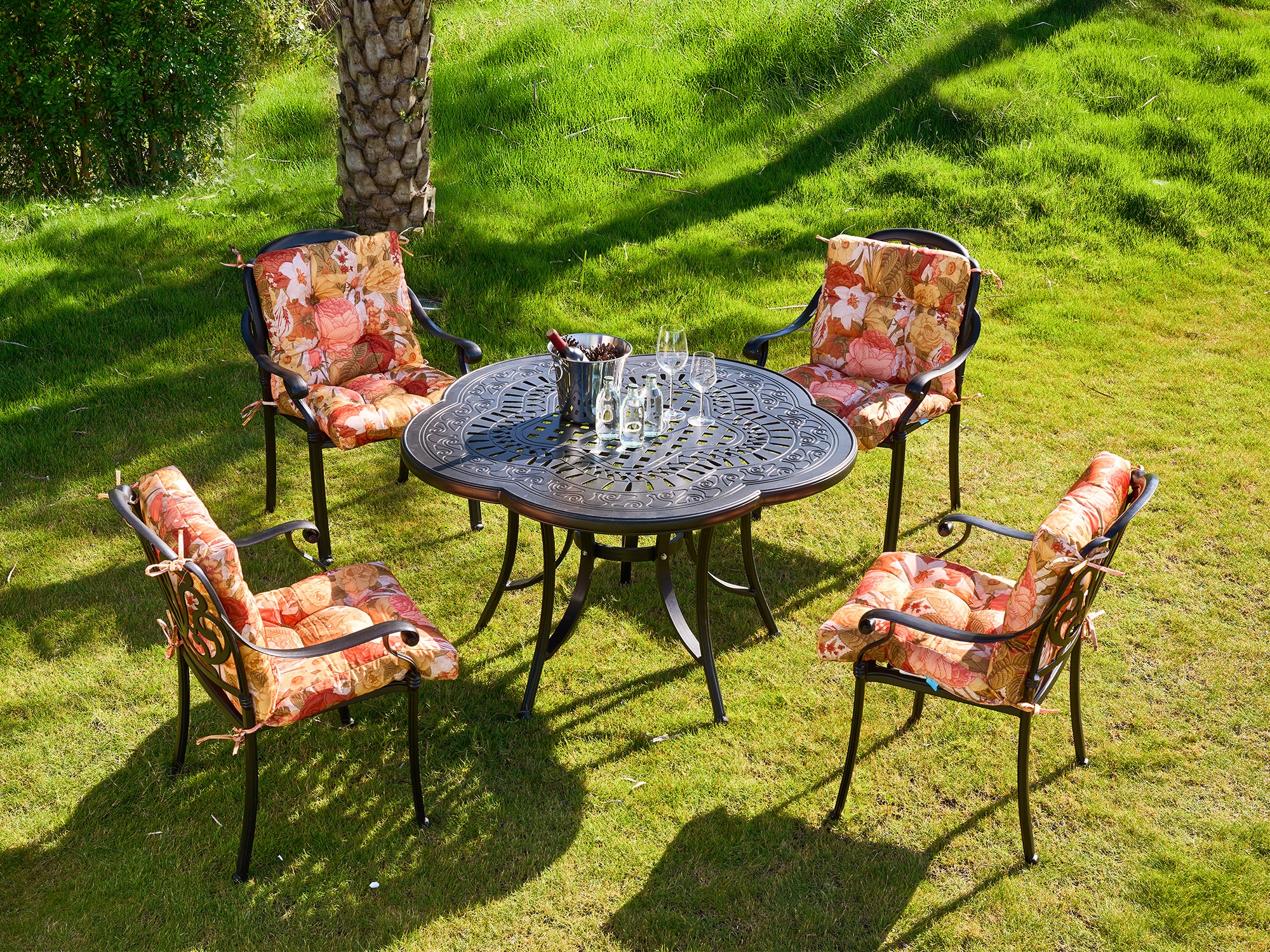 ARTPLAN Patio Chair Cushions Combined Seat and Back,Tufted Outdoor Swivel Chair Cushion with Tie,40"x20"x4",Floral