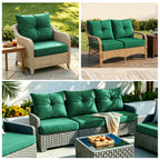 Outdoor Seat Cushion Set  24"W x 24"D x 4"T Waterproof & Fade Resistant Patio Furniture Cushions with Removable Zipper Cover, High-Resilience Foam for Chair Sofa Couch