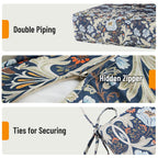 Deep Seat Pillow and High Back Chair Cushions Outdoor Water Repellent Replacement Patio Seating Cushions,Seat 24"x24"x6",Back 22"x24"x6"
