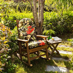 Floral High-Back Seat Cushion - Waterproof Outdoor Adirondack Chair Cushion for Patio Furniture with Tie, Vibrant Patterns, Premium Elastic Padding, Multi-Scenario Use