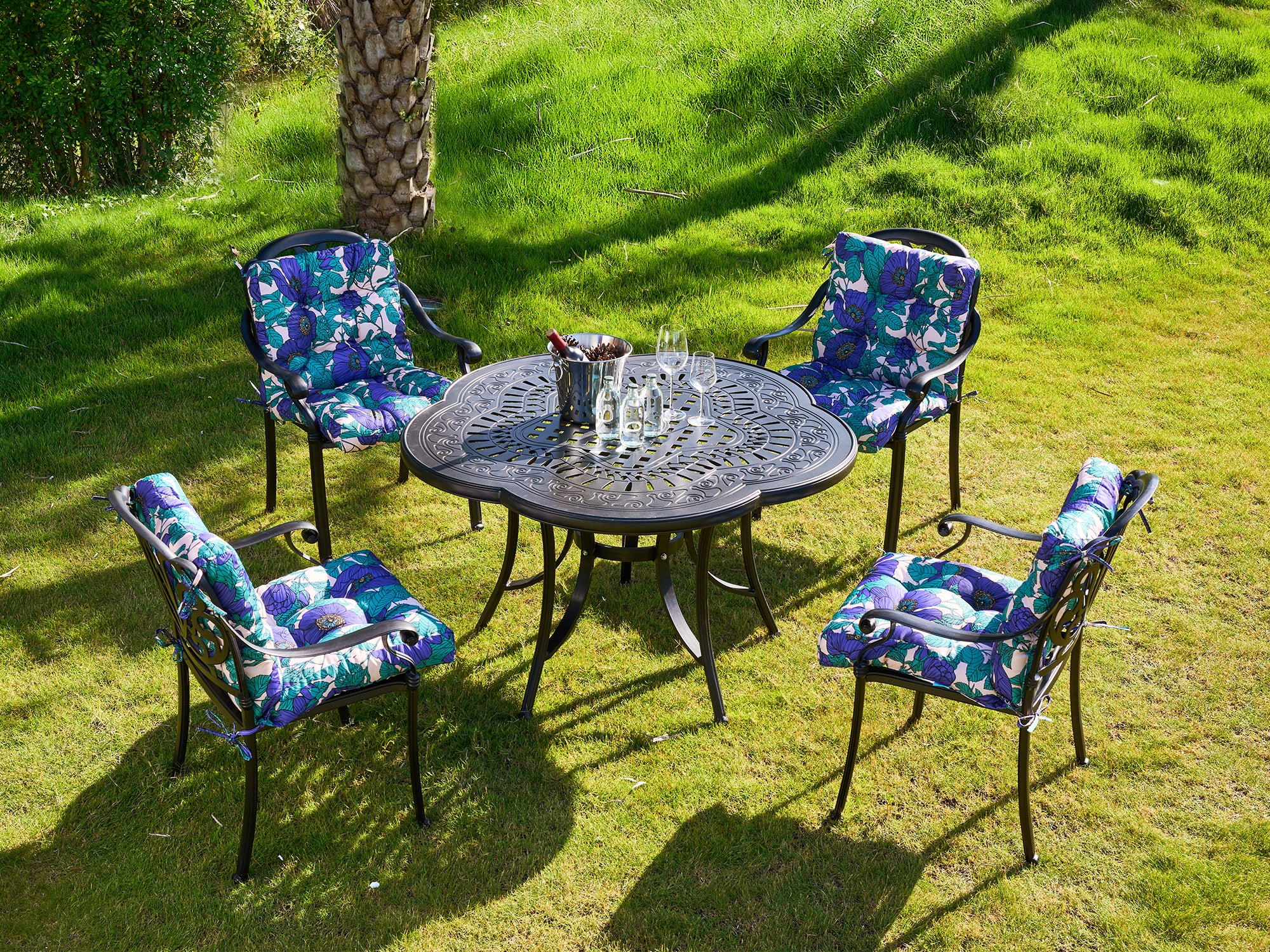 ARTPLAN Patio Chair Cushions Combined Seat and Back,Tufted Outdoor Swivel Chair Cushion with Tie,40"x20"x4",Floral