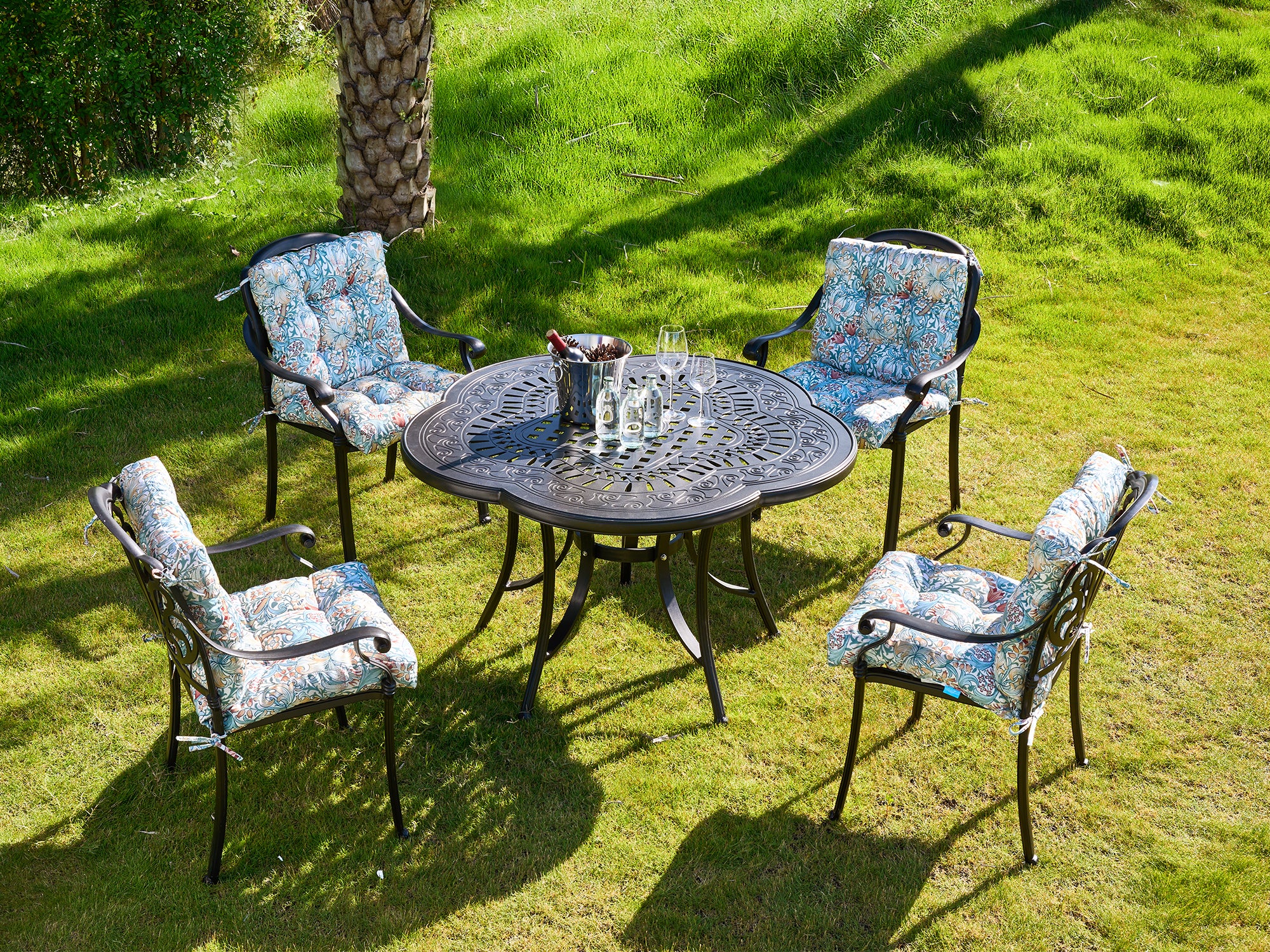 ARTPLAN Patio Chair Cushions Combined Seat and Back,Tufted Outdoor Swivel Chair Cushion with Tie,40"x20"x4",Floral