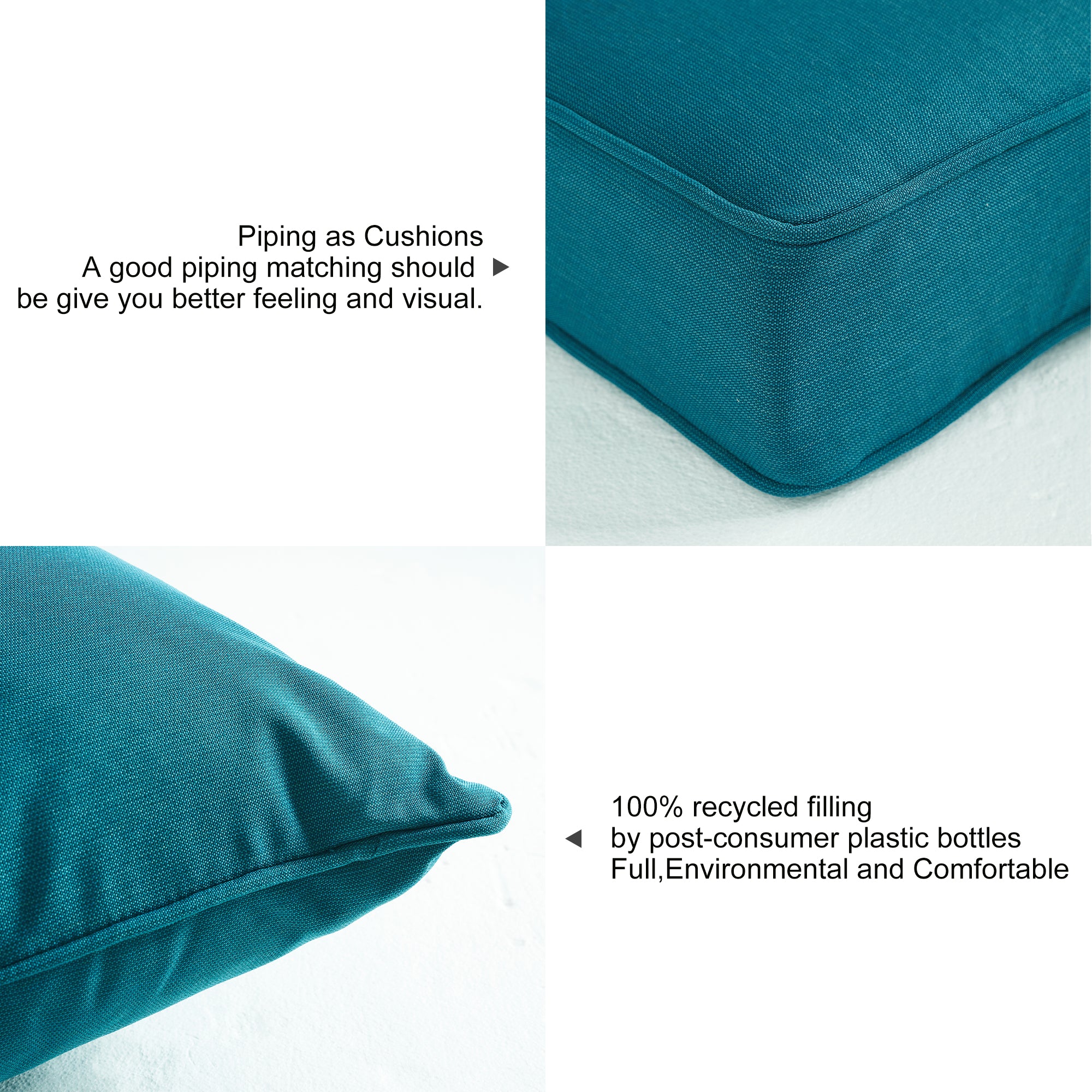 ARTPLAN 2-Piece Deep Seat Cushion Set with Backrest - Multiple Colors | All-Weather Outdoor Sofa Cushions for Sectionals & Patio Conversation Sets