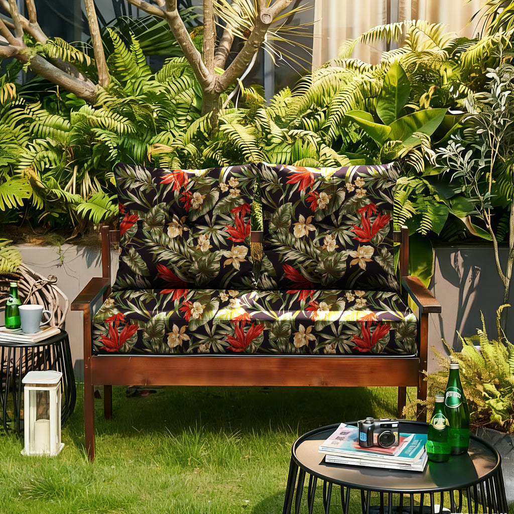 ARTPLAN Outdoor Loveseat Deep Seat Cushion Set, 46"x24"x4" Water Repellent Fade-Resistant Patio Cushions, Solution-Dyed Fabric with Removable Zipper Cover, High-Density Foam for Bench, Swing & Patio Furniture