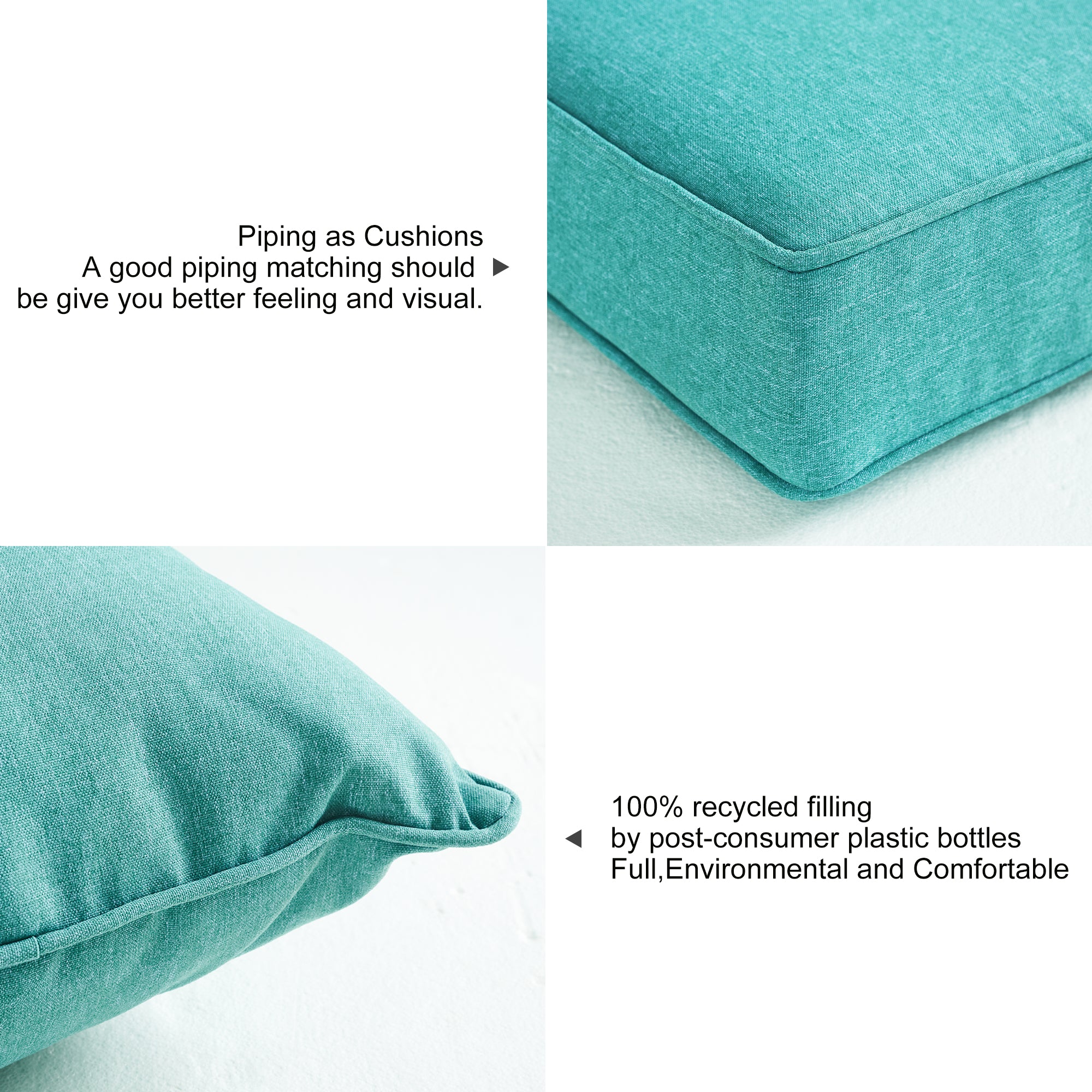 ARTPLAN 2-Piece Deep Seat Cushion Set with Backrest - Multiple Colors | All-Weather Outdoor Sofa Cushions for Sectionals & Patio Conversation Sets
