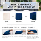 ARTPLAN 2-Piece Deep Seat Cushion Set with Backrest - Multiple Colors | All-Weather Outdoor Sofa Cushions for Sectionals & Patio Conversation Sets