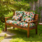 ARTPLAN Outdoor Cushions for Settee,Wicker Loveseat Cushions with Tie,Tufted Patio Cushions 2 U-Shaped Set of 5 Piece,L44xW19,Floral,