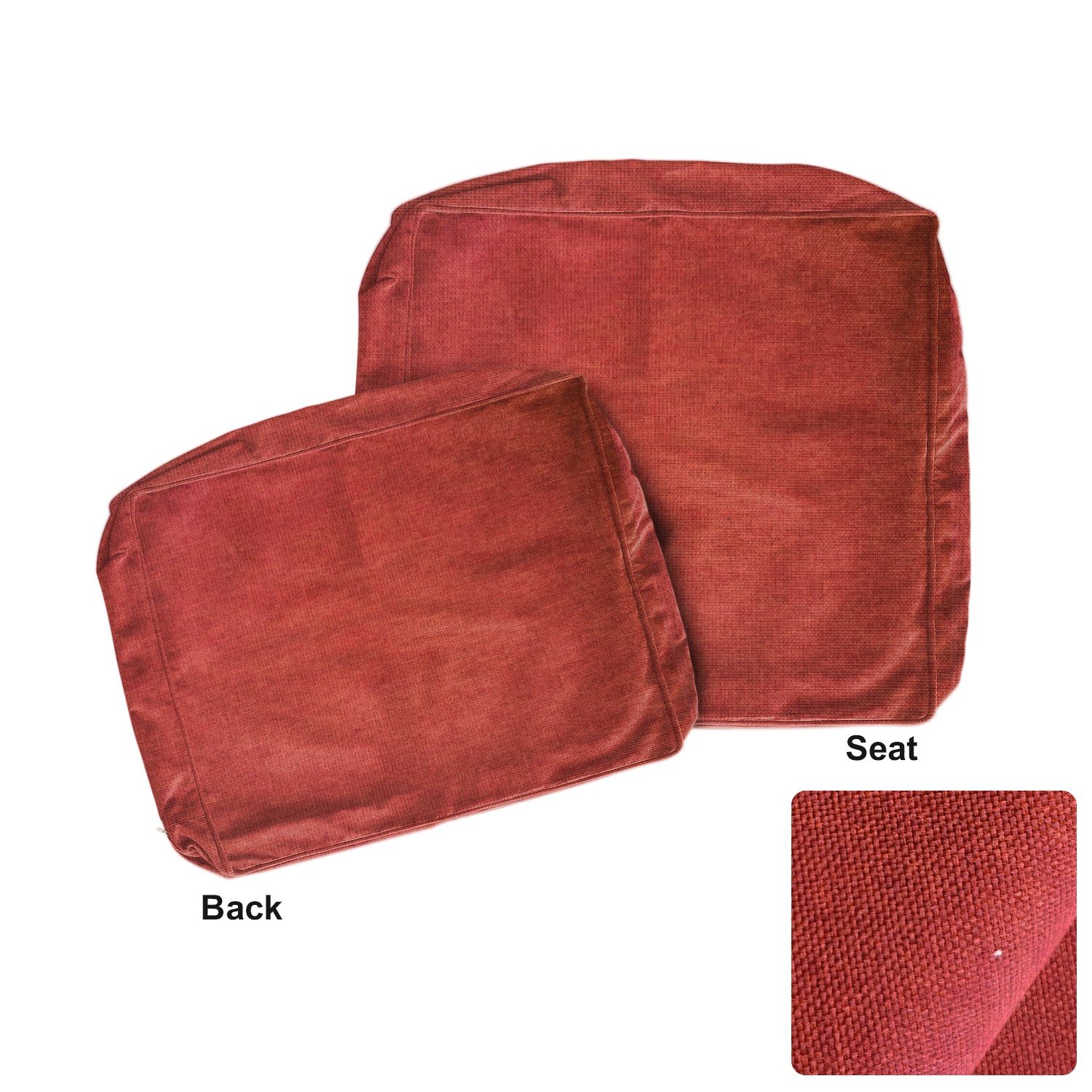 ARTPLAN Outdoor Deep Seat Slipcovers，Set of 2 24x24x6" 18x24 Olefin,Square Outdoor Cushion Cover, for Patio Funiture