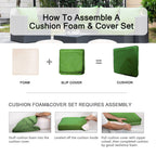 ARTPLAN 2-Piece Deep Seat Cushion Set with Backrest - Multiple Colors | All-Weather Outdoor Sofa Cushions for Sectionals & Patio Conversation Sets