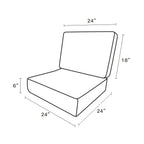 ARTPLAN Outdoor Cushions for Patio Furniture, 24x24x6" Thick Seat Cushion Set, Fade Resistant, Deep Seat Bottom and Back Cushion with Removable Cover