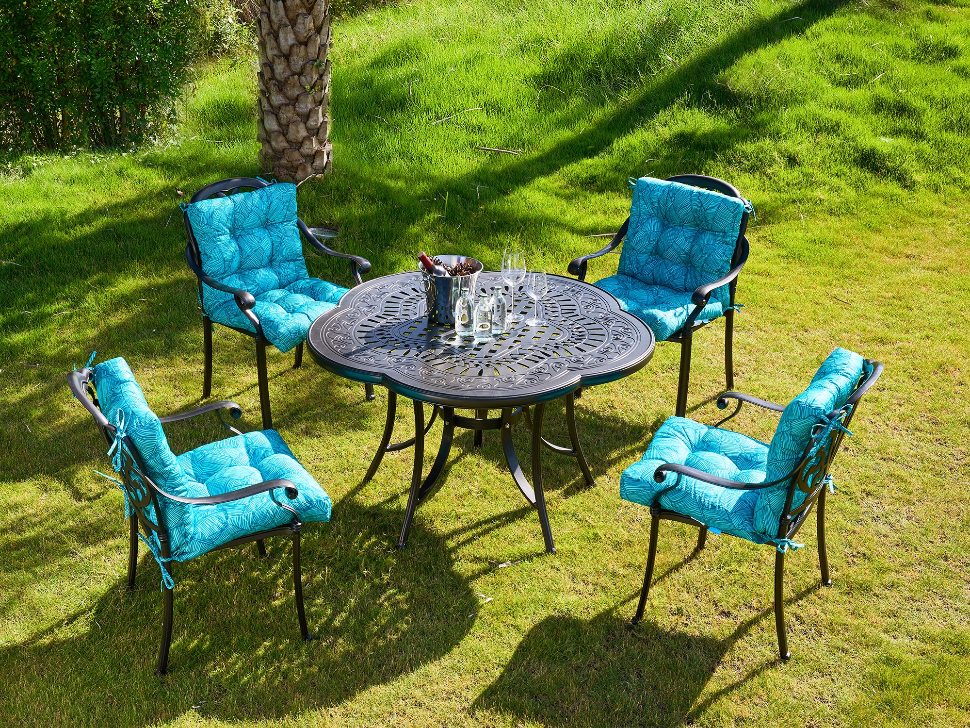 ARTPLAN Patio Chair Cushions Combined Seat and Back,Tufted Outdoor Swivel Chair Cushion with Tie,40"x20"x4",Floral