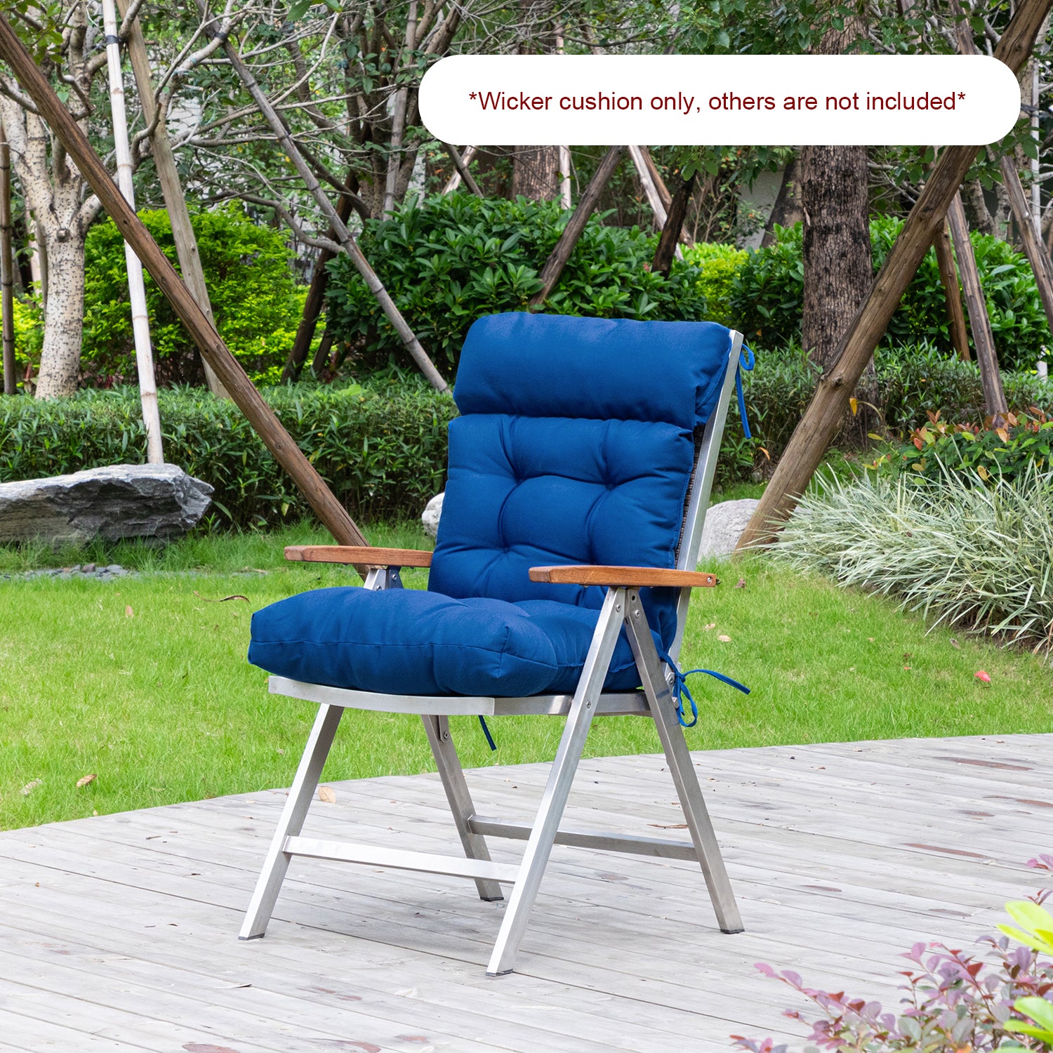 ARTPLAN Adirondack Outdoor Chair Cushion, All Weather Patio Cushion, Wicker Tufted Pillow for Patio Furniture