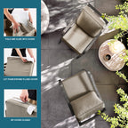 ARTPLAN Deep Seat Outdoor Cushion,Set 24"x24"x6" ,18x24" Bench Outdoor Chair Cushions, Polyester Fill Back for Patio Furniture ,Square