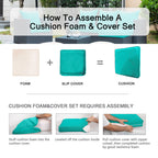 ARTPLAN 2-Piece Deep Seat Cushion Set with Backrest - Multiple Colors | All-Weather Outdoor Sofa Cushions for Sectionals & Patio Conversation Sets