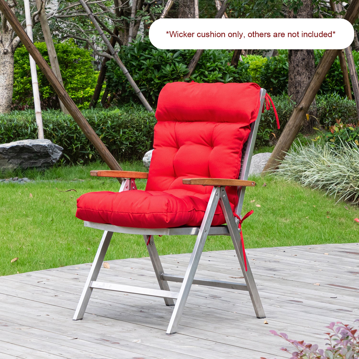 ARTPLAN Adirondack Outdoor Chair Cushion, All Weather Patio Cushion, Wicker Tufted Pillow for Patio Furniture