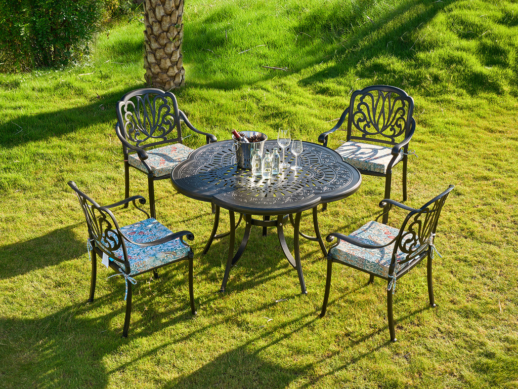 Outdoor Chair Cushions for Patio Furniture, Waterproof Outdoor Cushions, Round Corner Patio Chair Cushions Set of 4 with Ties,17"x16"x2"