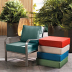 ARTPLAN Deep Seat Outdoor Cushion,Set 24"x24"x6" ,18x24" Bench Outdoor Chair Cushions, Polyester Fill Back for Patio Furniture ,Square