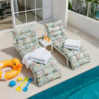 Outdoor Chaise Lounge Chair Cushion 72 x 22 x 4 Inches 100% Waterproof Polyester Patio Pool Lounge Chair Cushion for Outdoor Furniture with Ties