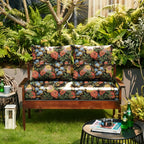 ARTPLAN Outdoor Loveseat Deep Seat Cushion Set, 46"x24"x4" Water Repellent Fade-Resistant Patio Cushions, Solution-Dyed Fabric with Removable Zipper Cover, High-Density Foam for Bench, Swing & Patio Furniture