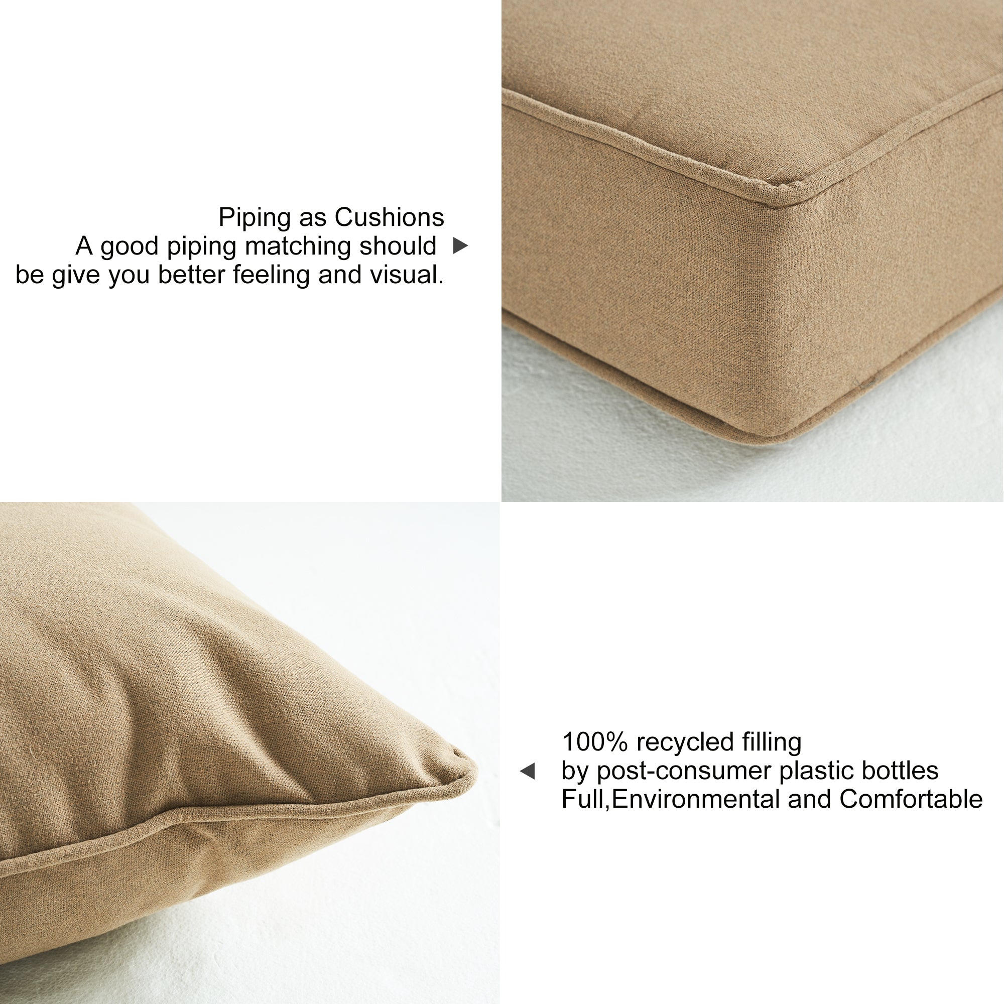 ARTPLAN 2-Piece Deep Seat Cushion Set with Backrest - Multiple Colors | All-Weather Outdoor Sofa Cushions for Sectionals & Patio Conversation Sets