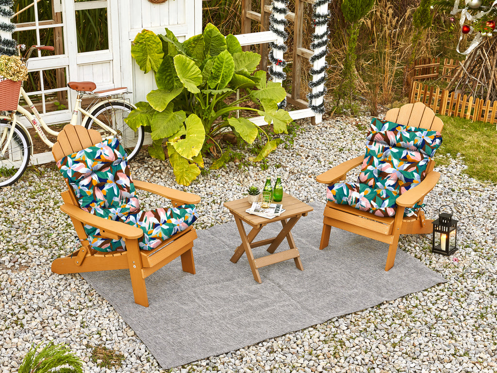 ARTPLAN Patio Chair Cushions Combined Seat and Back,Tufted Outdoor Swivel Chair Cushion with Tie,40"x20"x4"，Floral