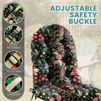 Floral High-Back Seat Cushion - Waterproof Outdoor Adirondack Chair Cushion for Patio Furniture with Tie, Vibrant Patterns, Premium Elastic Padding, Multi-Scenario Use