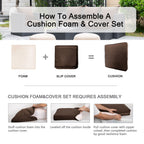 ARTPLAN 2-Piece Deep Seat Cushion Set with Backrest - Multiple Colors | All-Weather Outdoor Sofa Cushions for Sectionals & Patio Conversation Sets