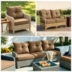 Outdoor Seat Cushion Set  24"W x 24"D x 4"T Waterproof & Fade Resistant Patio Furniture Cushions with Removable Zipper Cover, High-Resilience Foam for Chair Sofa Couch