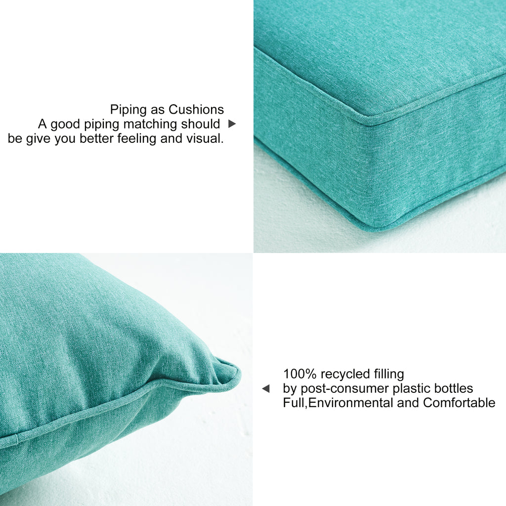 ARTPLAN 2-Piece Deep Seat Cushion Set with Backrest - Multiple Colors | All-Weather Outdoor Sofa Cushions for Sectionals & Patio Conversation Sets