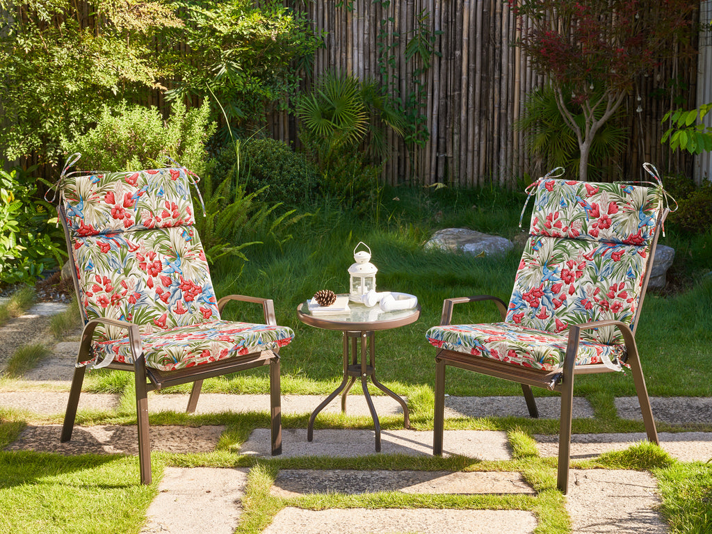 ARTPLAN Outdoor Chair Cushion,Seat & High Back Adirondack Rocking Wicker Chair Lawn Foam Cushion for Patio Furniture,45.5"x21"x3"