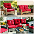 Outdoor Seat Cushion Set  24"W x 24"D x 4"T Waterproof & Fade Resistant Patio Furniture Cushions with Removable Zipper Cover, High-Resilience Foam for Chair Sofa Couch
