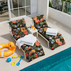 Outdoor Chaise Lounge Chair Cushion 72 x 22 x 4 Inches 100% Waterproof Polyester Patio Pool Lounge Chair Cushion for Outdoor Furniture with Ties
