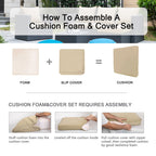 ARTPLAN 2-Piece Deep Seat Cushion Set with Backrest - Multiple Colors | All-Weather Outdoor Sofa Cushions for Sectionals & Patio Conversation Sets