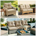 Outdoor Seat Cushion Set  24"W x 24"D x 4"T Waterproof & Fade Resistant Patio Furniture Cushions with Removable Zipper Cover, High-Resilience Foam for Chair Sofa Couch