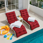 Outdoor Chaise Lounge Chair Cushion 72 x 22 x 4 Inches 100% Waterproof Polyester Patio Pool Lounge Chair Cushion for Outdoor Furniture with Ties