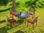 Outdoor Chair Cushions for Patio Furniture, Waterproof Outdoor Cushions, Round Corner Patio Chair Cushions Set of 4 with Ties,17"x16"x2"
