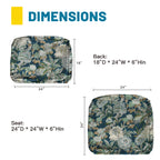 ARTPLAN Outdoor Deep Seat Slipcovers，Set of 2 24x24x6" 18x24 Olefin,Square Outdoor Cushion Cover, for Patio Funiture