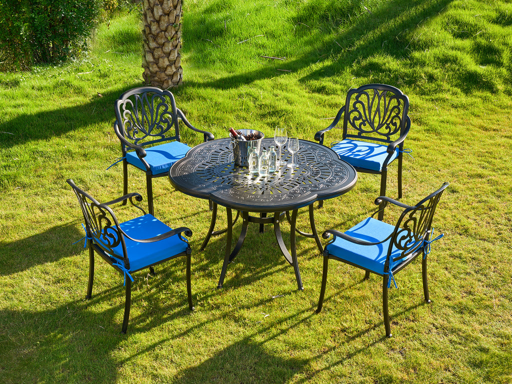 Outdoor Chair Cushions for Patio Furniture, Waterproof Outdoor Cushions, Round Corner Patio Chair Cushions Set of 4 with Ties,17"x16"x2"