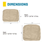 ARTPLAN Outdoor Deep Seat Slipcovers，Set of 2 24x24x6" 18x24 Olefin,Square Outdoor Cushion Cover, for Patio Funiture
