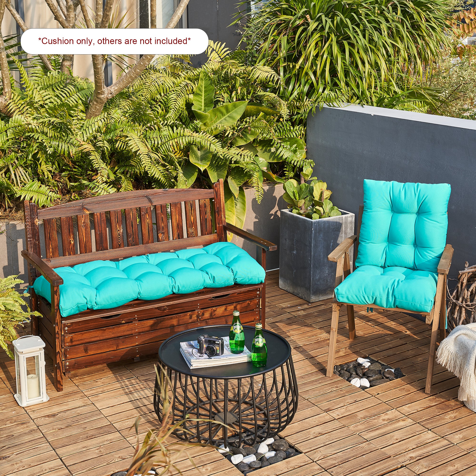 ARTPLAN Outdoor 48 Inch Bench Cushion Tufted for Outdoor Furniture, 48"x18"x4" Wicker Patio Loveseat Cushion All Weather