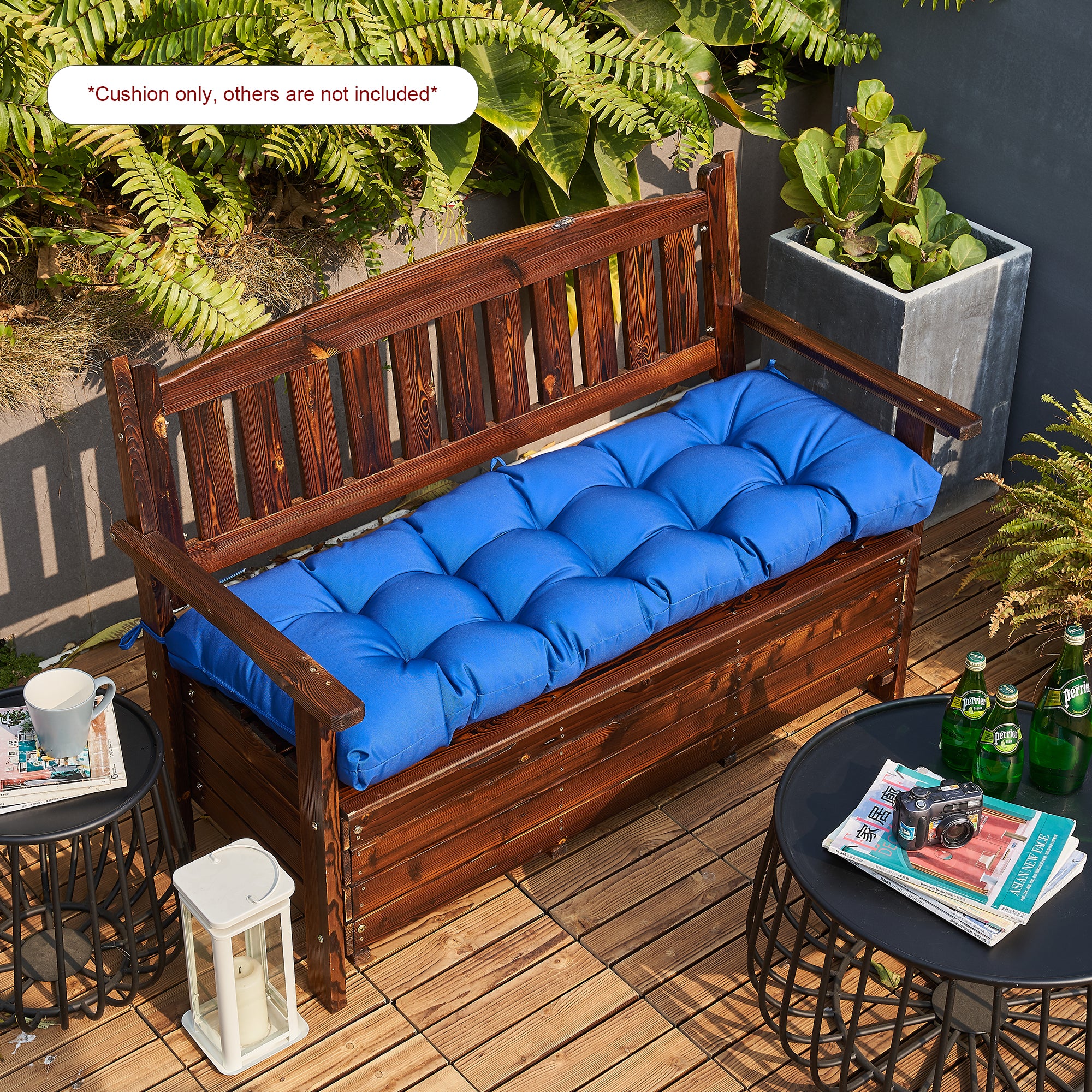 ARTPLAN Outdoor 48 Inch Bench Cushion Tufted for Outdoor Furniture, 48"x18"x4" Wicker Patio Loveseat Cushion All Weather