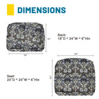 ARTPLAN Outdoor Deep Seat Slipcovers，Set of 2 24x24x6" 18x24 Olefin,Square Outdoor Cushion Cover, for Patio Funiture
