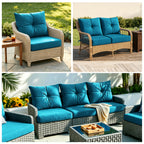 Outdoor Seat Cushion Set  24"W x 24"D x 4"T Waterproof & Fade Resistant Patio Furniture Cushions with Removable Zipper Cover, High-Resilience Foam for Chair Sofa Couch