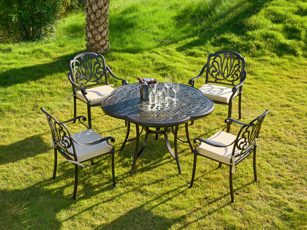 Outdoor Chair Cushions for Patio Furniture, Waterproof Outdoor Cushions, Round Corner Patio Chair Cushions Set of 4 with Ties,17"x16"x2"
