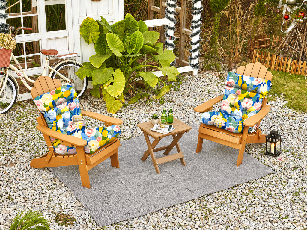 ARTPLAN Patio Chair Cushions Combined Seat and Back,Tufted Outdoor Swivel Chair Cushion with Tie,40"x20"x4"，Floral